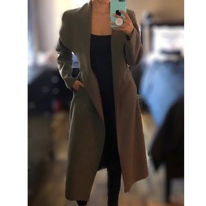 Long Olive Green Trench Coat